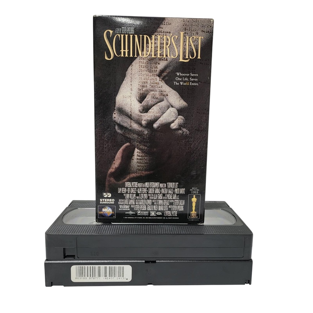 Schindlers‎ List VHS 1994 Steven Spielberg 2-Tape Set MCA Universal Liam Neeson